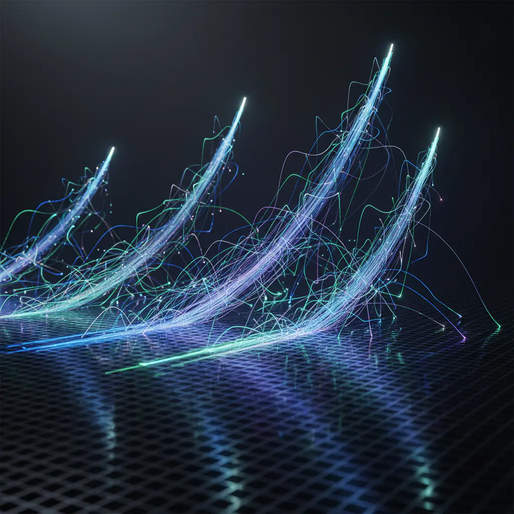 Abstract data lines representing digital growth