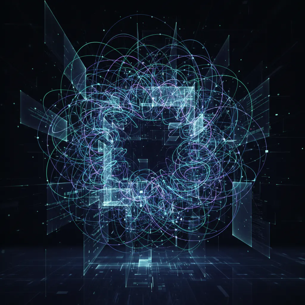 Abstract data visual with digital signals