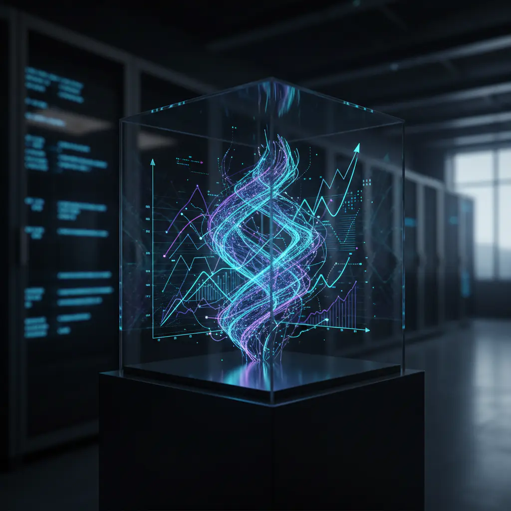 Abstract data visualization showing growth metrics